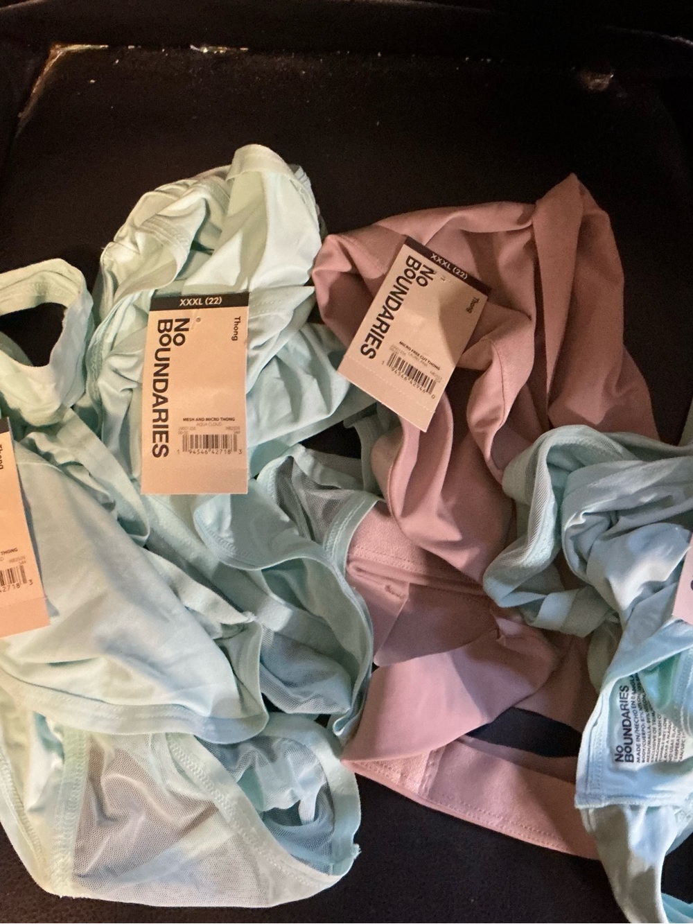 No Boundaries Mint Green and Mauve Women's Intimates Set thongs